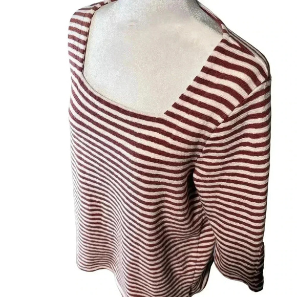 J.Jill striped 3/4 length sleeve top - Picture 2 of 5